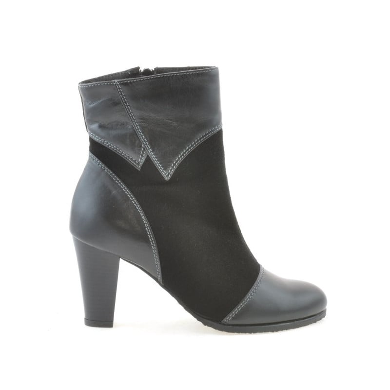 Damenstiefel 1134 schwarz Antilope kombiniert