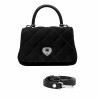 Damentasche Schultertasche 049g 01 schwarzes Wildleder
