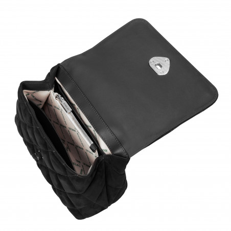 Damentasche Schultertasche 049g 01 schwarzes Wildleder