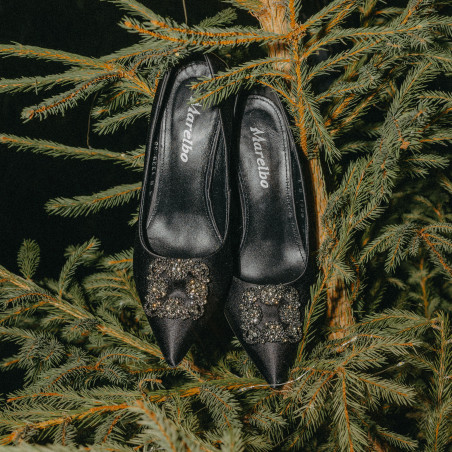 Elegante Damenschuhe 1339 schwarzer Satin lifestyle