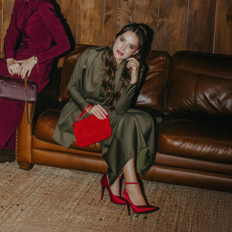 Elegante Damenschuhe 1311 roter Satin lifestyle