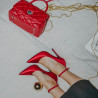 Elegante Damenschuhe 1311 roter Satin lifestyle