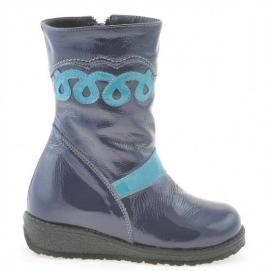 Kinderstiefel 23c Lack Indigo+Blau Kinderstiefel 23c Lack Indigo+Blau