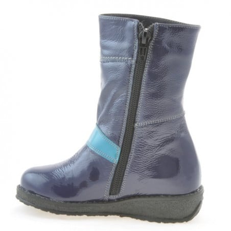 Kinderstiefel 23c Lack Indigo+Blau