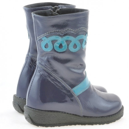 Kinderstiefel 23c Lack Indigo+Blau