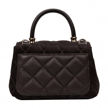 Damentasche zum Umhängen 049g Wildleder Espresso