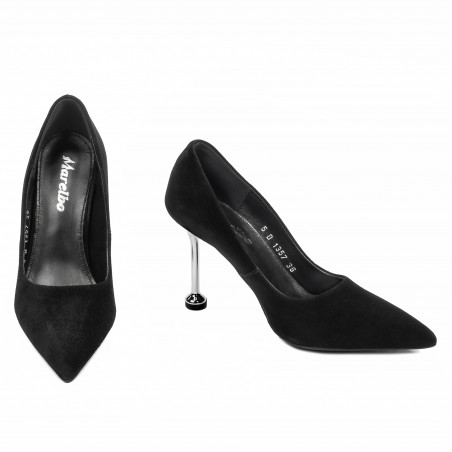 Elegante Damenschuhe 1357 Schwarz Samt