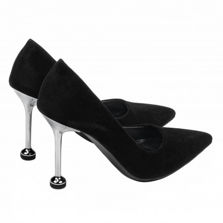 Elegante Damenschuhe 1357 Schwarz Samt