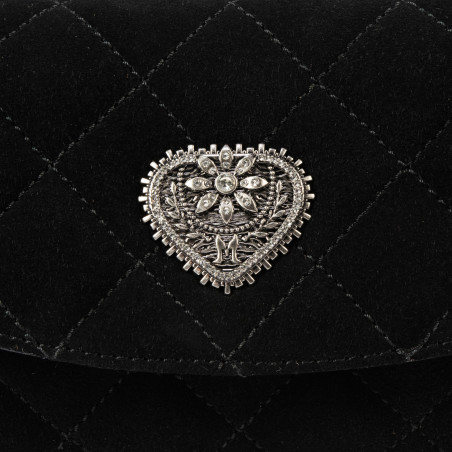 Damentasche zum Umhängen 048g 01 schwarzes Wildleder