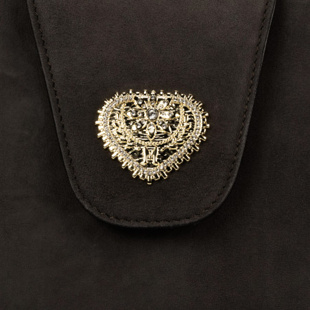 Damentasche Schultertasche 051g Veloursleder Toffee