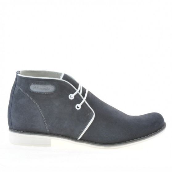 Jugendstiefel 464 Indigo-Velours+Weiß