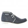 Jugendstiefel 464 Indigo-Velours+Weiß