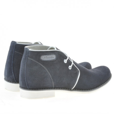 Jugendstiefel 464 Indigo-Velours+Weiß