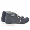 Jugendstiefel 464 Indigo-Velours+Weiß