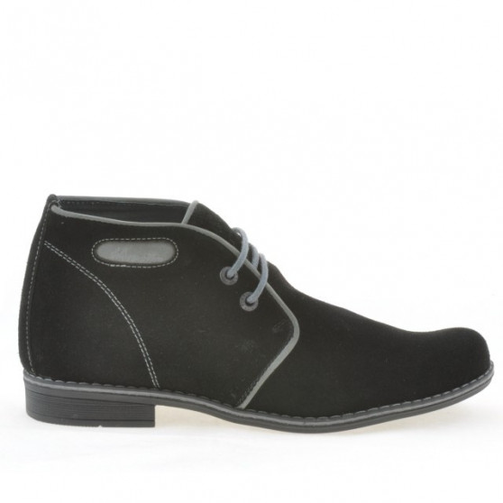 Jugendstiefel 464 schwarz Velours + grau