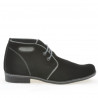 Jugendstiefel 464 schwarz Velours + grau