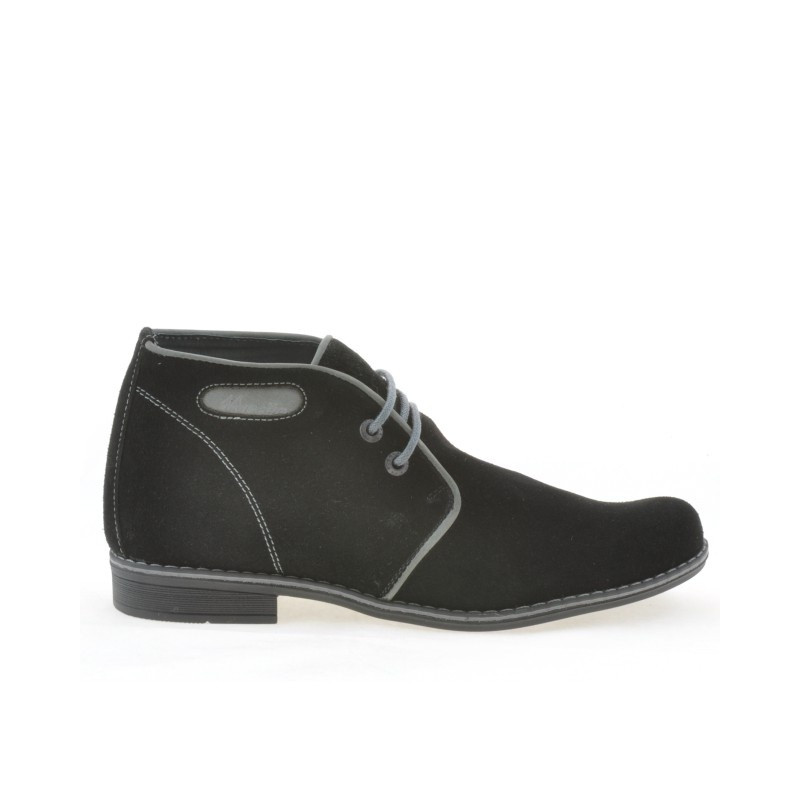 Jugendstiefel 464 schwarz Velours + grau