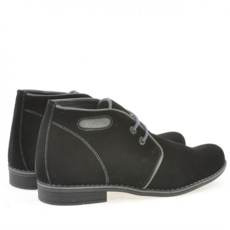 Jugendstiefel 464 schwarz Velours + grau