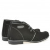 Jugendstiefel 464 schwarz Velours + grau