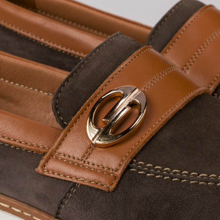 Damen Mokassins 6100 Bufo Kaffee kombiniert