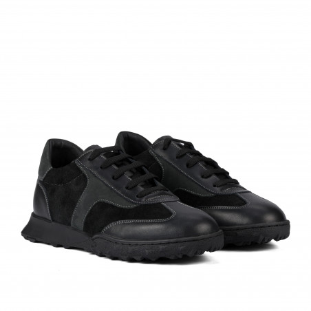 Damen-Sportschuhe 6097 schwarz Velours kombiniert