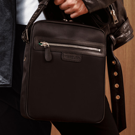 Schultermänner-Tasche 304g 01 schwarzes Gewebe + schwarzes Napa lifestyle