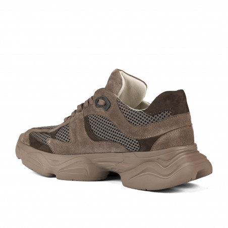 Damen-Sportschuhe 6102 Sand Velours kombiniert
