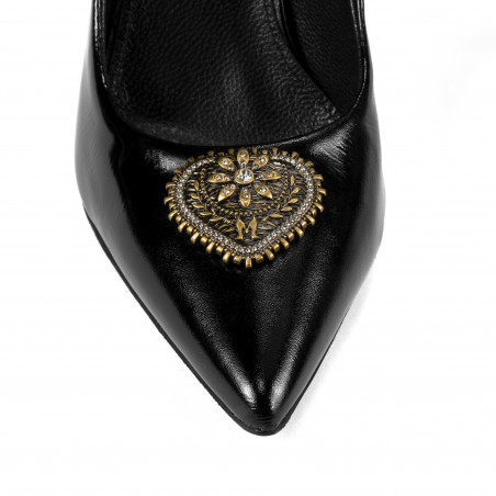 Damen elegante Schuhe 1364 schwarzer Lack