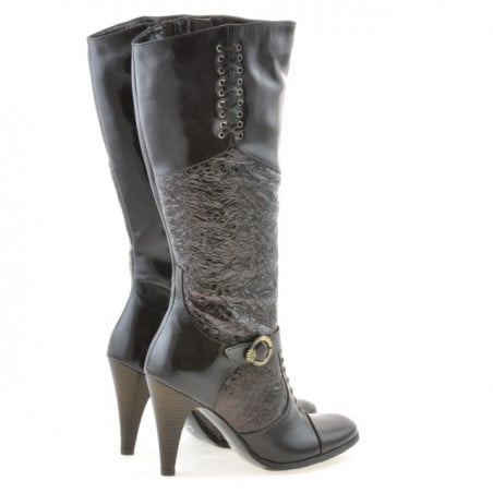 Damenstiefel 1109 Crepe Lack Kaffee