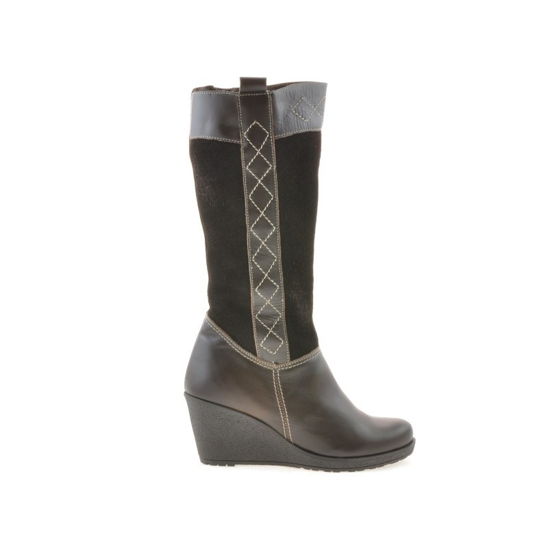 Damenstiefel 3221 Kaffee kombiniert