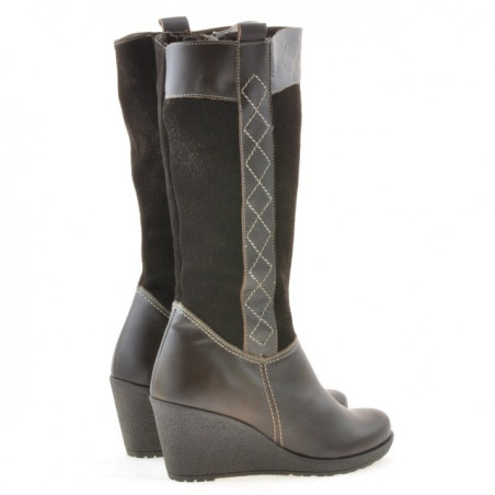 Damenstiefel 3221 Kaffee kombiniert