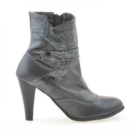 Damenstiefeletten 1112 grau kombiniert
