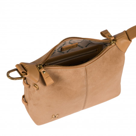 Damentasche Handtasche 037-1g Wildleder Nude