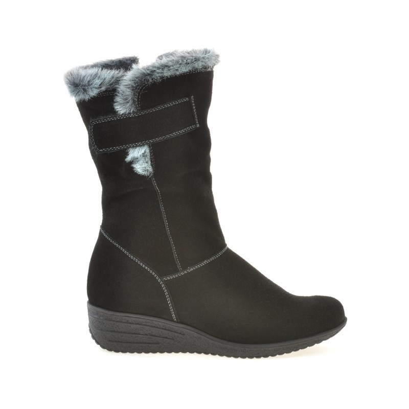 Damenstiefel 3246 schwarz Velours