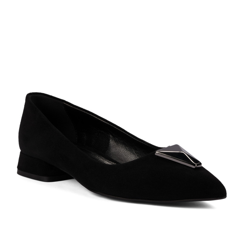 Damen Ballerinas 1360 Schwarz Velours