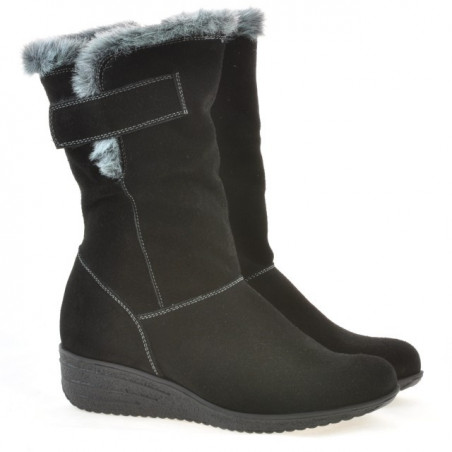 Damenstiefel 3246 schwarz Velours