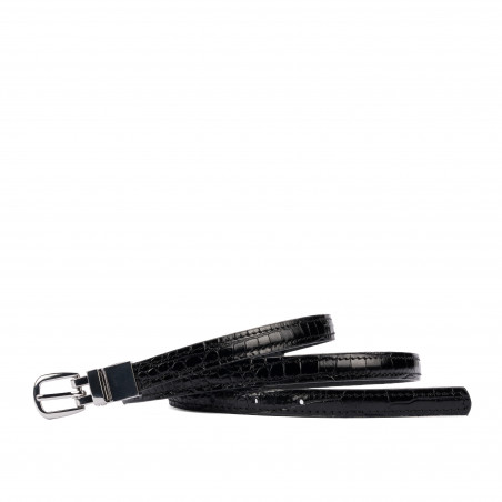 Damengürtel 45-1mc zweifarbig schwarz+schwarz Krokodil