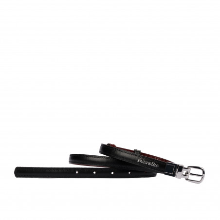 Damen Gürtel 45-1mc zweifarbig schwarz+croco bordeaux