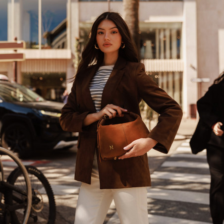 Damentasche 037-1g Wildleder braun lifestyle