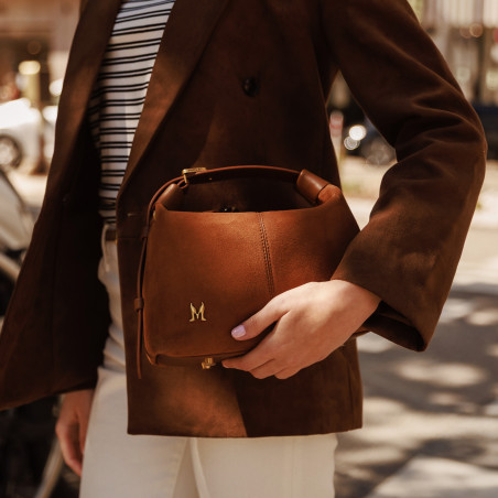 Damentasche 037-1g Wildleder braun lifestyle