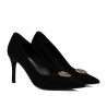 Damen elegante Schuhe 1363 schwarz Veloursleder