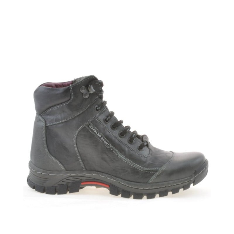 Jugendstiefel 479 schwarz+grau
