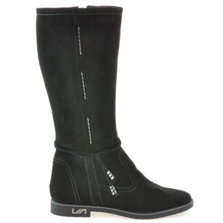 Damenstiefel 3276 Schwarz Veloursleder
