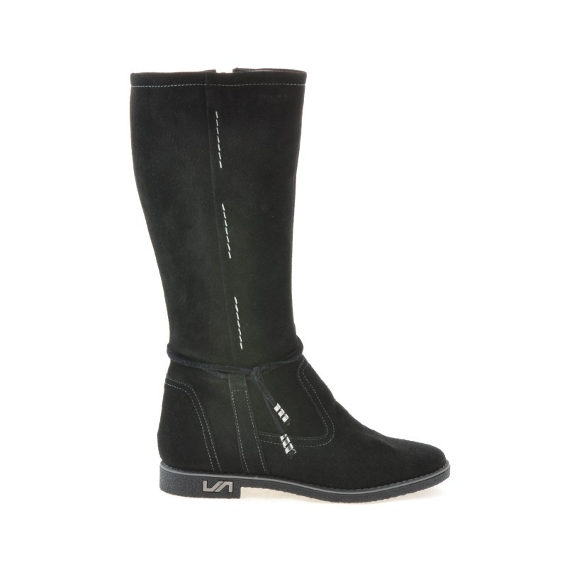 Damenstiefel 3276 Schwarz Veloursleder