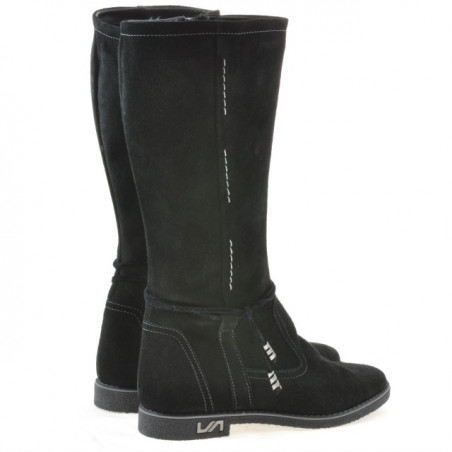 Damenstiefel 3276 Schwarz Veloursleder