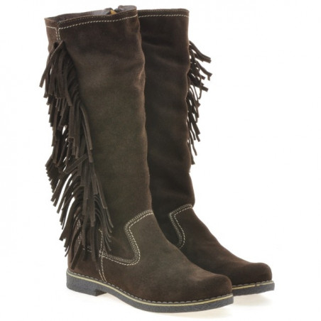Damenstiefel 3243 Kaffee Veloursleder