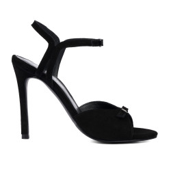 Damensandalen 1365 schwarz Velours