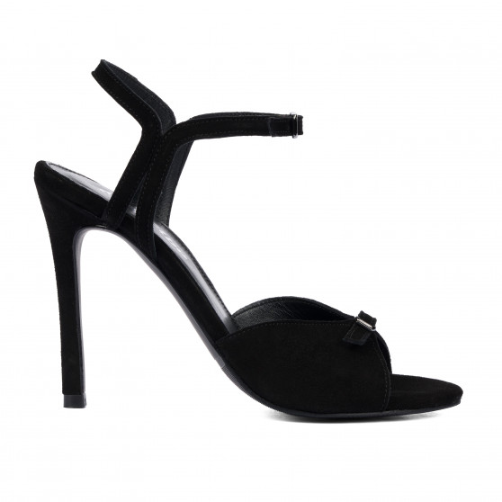 Damensandalen 1365 schwarz Velours