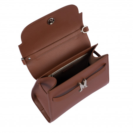 Damen Schultertasche 033g 01 cognac
