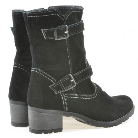 Damenstiefel 3278 Schwarz Veloursleder